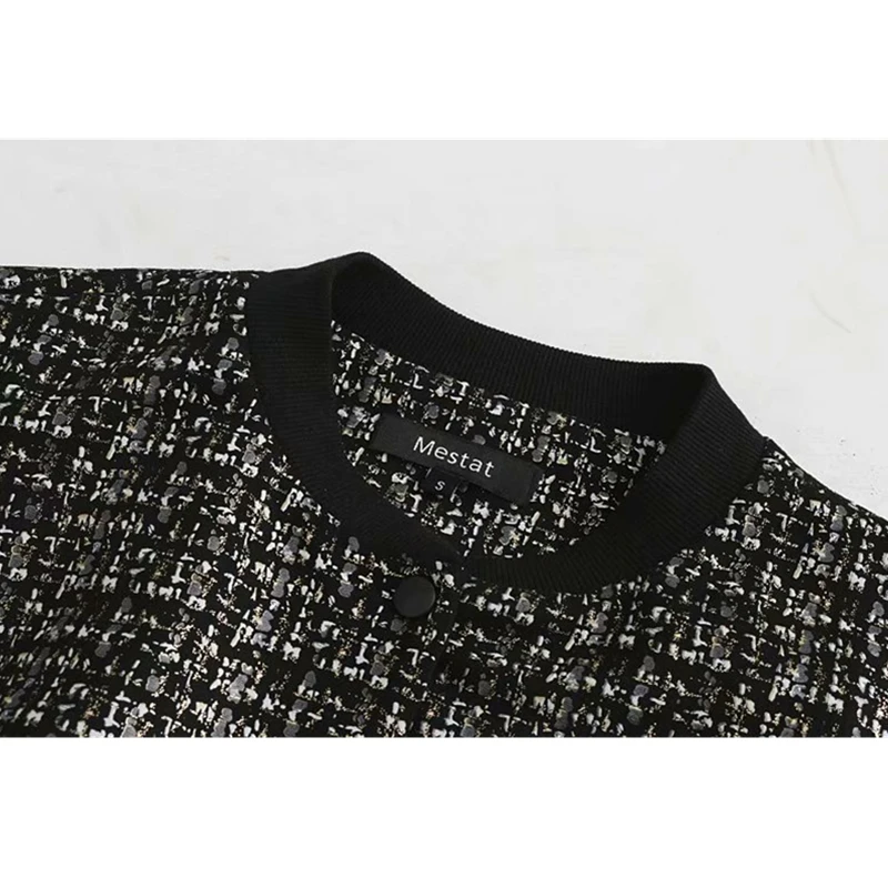 Большой размер винтажная клетчатая Свободная куртка бомбер с рукавами