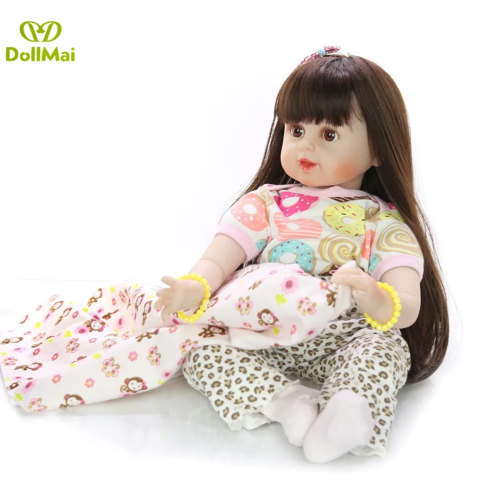23 дюйма Boneca Reborn Мягкая силиконовая виниловая кукла 60 см Кукла для новорожденных