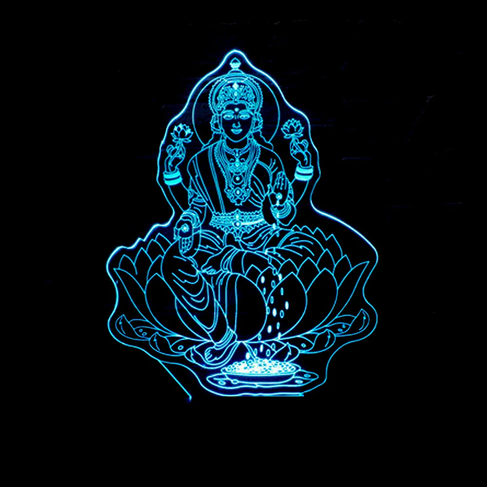 3D Оригинальные светильники Будды Оптические иллюзии лампа ночник 7 RGB молиться DC 5