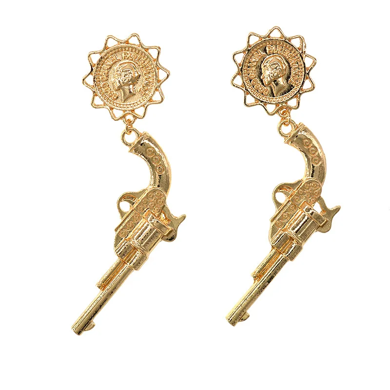 

2019 Fashion retro gun type long earrings for women
