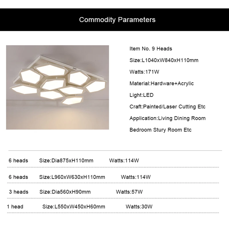 Новые акриловые современные светодиодные потолочные лампы для гостиной спальни