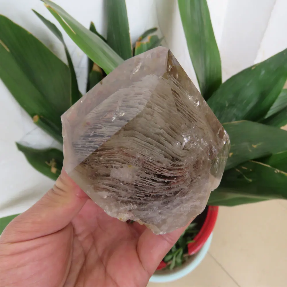 

FeiLaEr 362g New AAA Natural White Phantom Quartz Crystal Point Wand Reiki Healing Mineral Stone