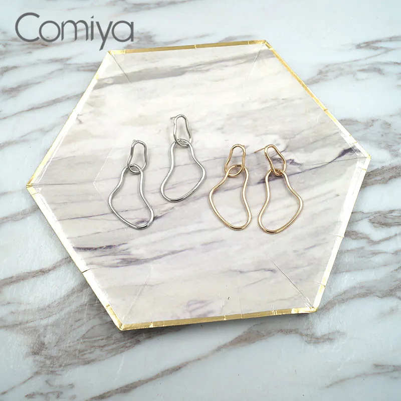 Серьги-подвески Comiya женские длинные серьги серебристого цвета в абстрактной