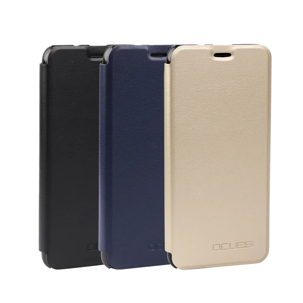 Роскошный защитный кожаный чехол Ocube с откидной крышкой для Vernee T3 Pro подставкой
