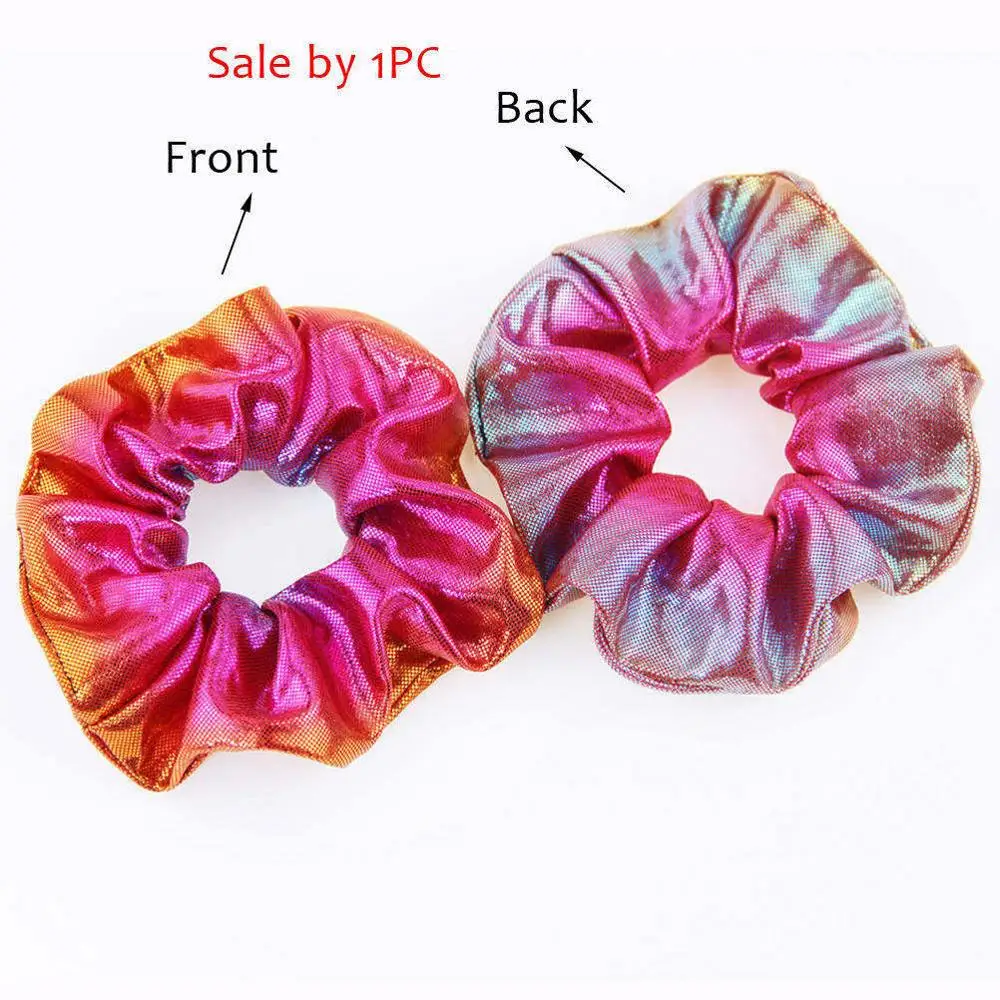 1pc orange red 1 шт. блестящая металлическая эластичная резинка для волос с лазером для женщин и девочек, резинки для волос, держатель для конского хвоста, повязка на голову, аксессуары для волос - Цвет: 1pc orange red