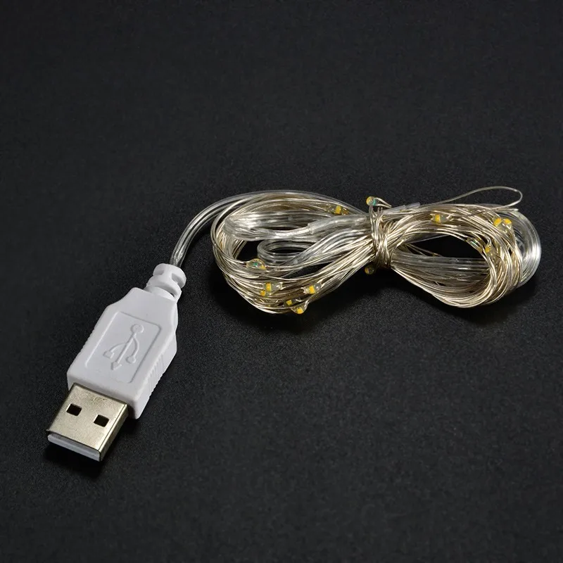 5 светодио дный м USB LED гирлянды 50 светодиодные огни фестоон сказочные