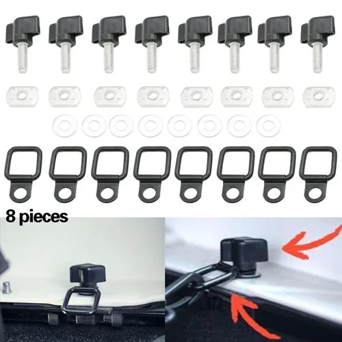 8pcs a set Автомобильные аксессуары для Jeep Wrangler YJ TJ JK JKU Sports Sahara Freedom Rubicon X& Unlimited Hardtop удаление большого пальца винт d-кольца - Название цвета: 8pcs a set