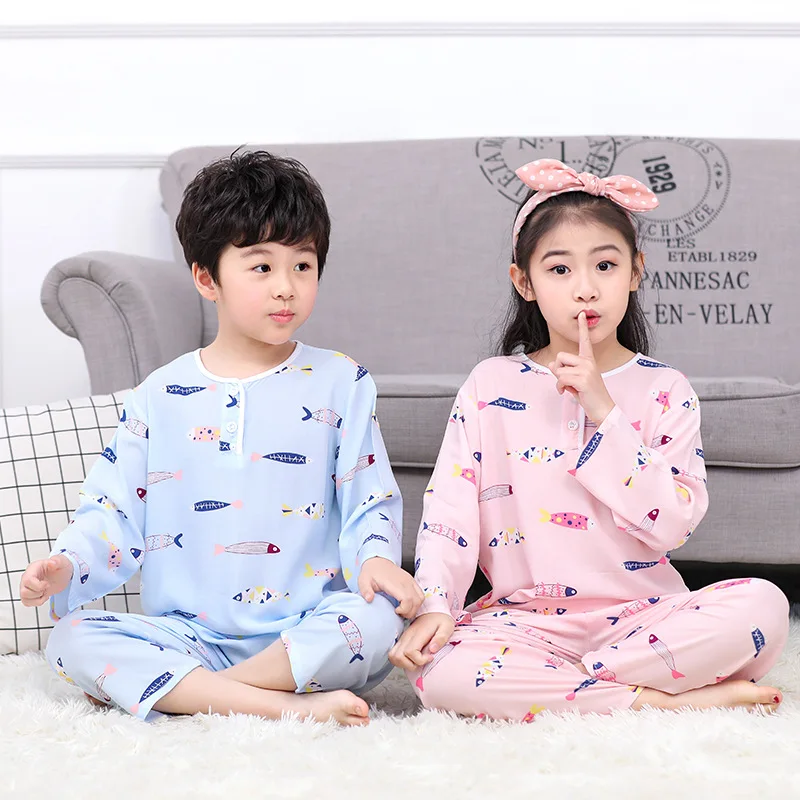 Summer new children's pajamas cute cartoon boys air conditioning home clothes long-sleeved pants suit 9425 |