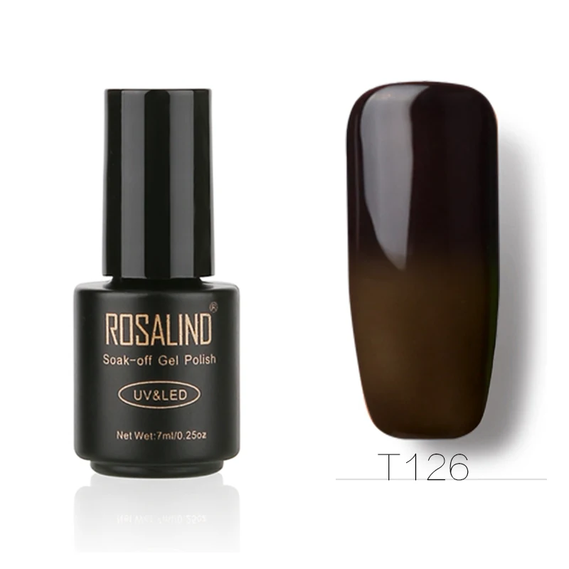 ROSALIND гель 1S 7 мл изменение температуры замочить от лак для ногтей Vernis Полупостоянный гель лак УФ светодиодный лак для ногтей - Цвет: RAT126