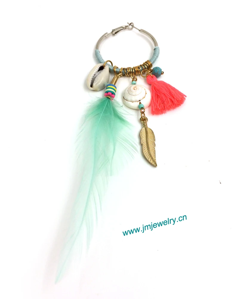 Оптовая продажа ручная работа искусственные Винтажные висячие серьги с перьями