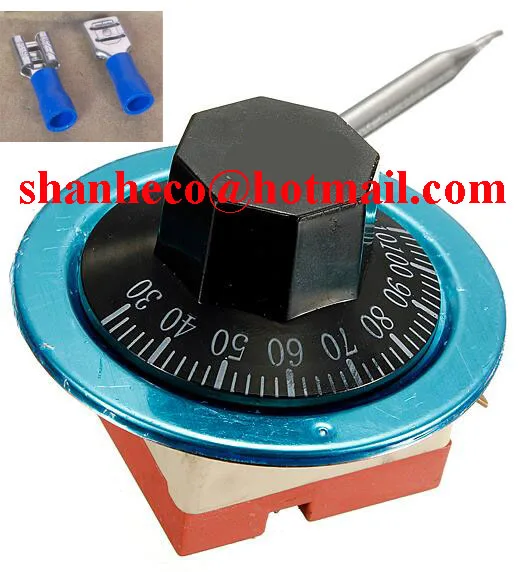 

30-110 degree Celsius Adjustable NC Temperature Switch Capillary Thermostat 16A with 2 terminals temperature rotary switch