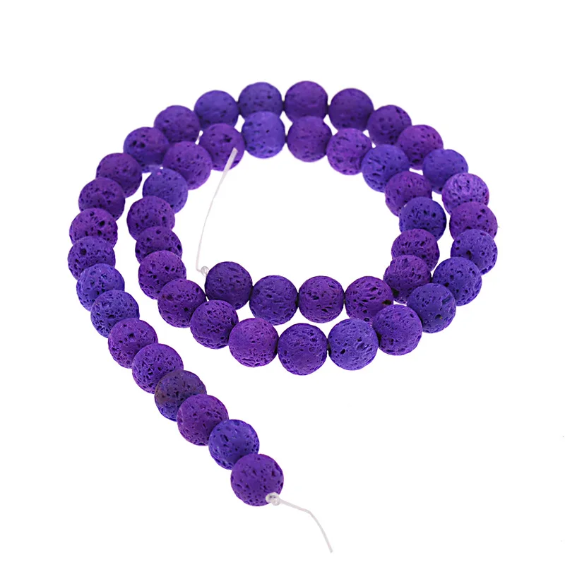 OIQUEI 1 Strand 8mm Colorful Natural Lava Stone Beads Volcanic Rock Round Loose Spacer For DIY Jewelry Bracelet Making | Украшения и