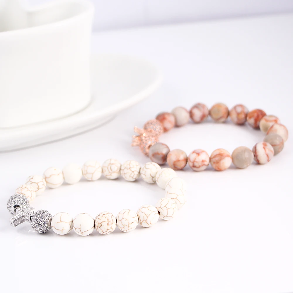 Браслет из бисера Девушка натуральный красный камень браслет с короной подарок