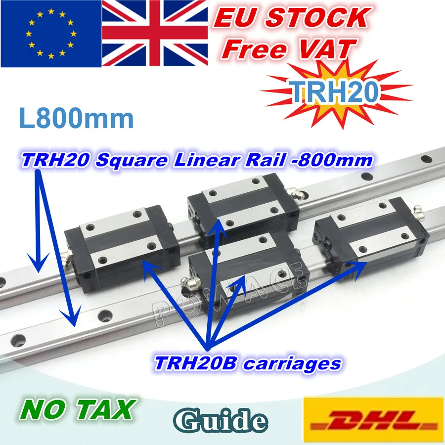 [EU STOCK] TRH20 квадратная линейная направляющая рельса 500 мм/800 мм для фрезерного