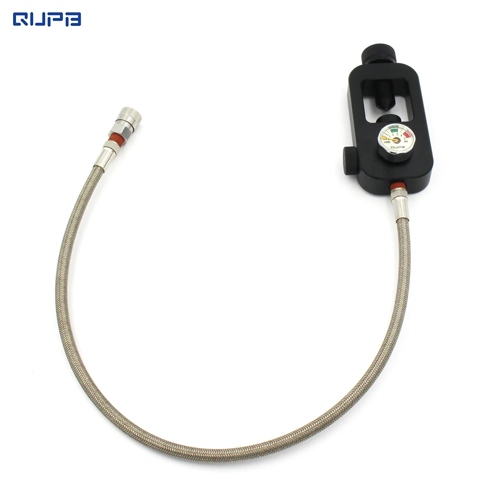 

QUPB Airsoft Air Filling Station Scuba Yoke Valves with 10''/20'' SS Hose with QC Black FREE SHIPPING SCB004