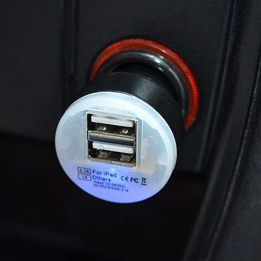 2.1A автомобильное зарядное устройство двойной USB мобильный телефон планшет автомобильное зарядное устройство для samsung Iphone