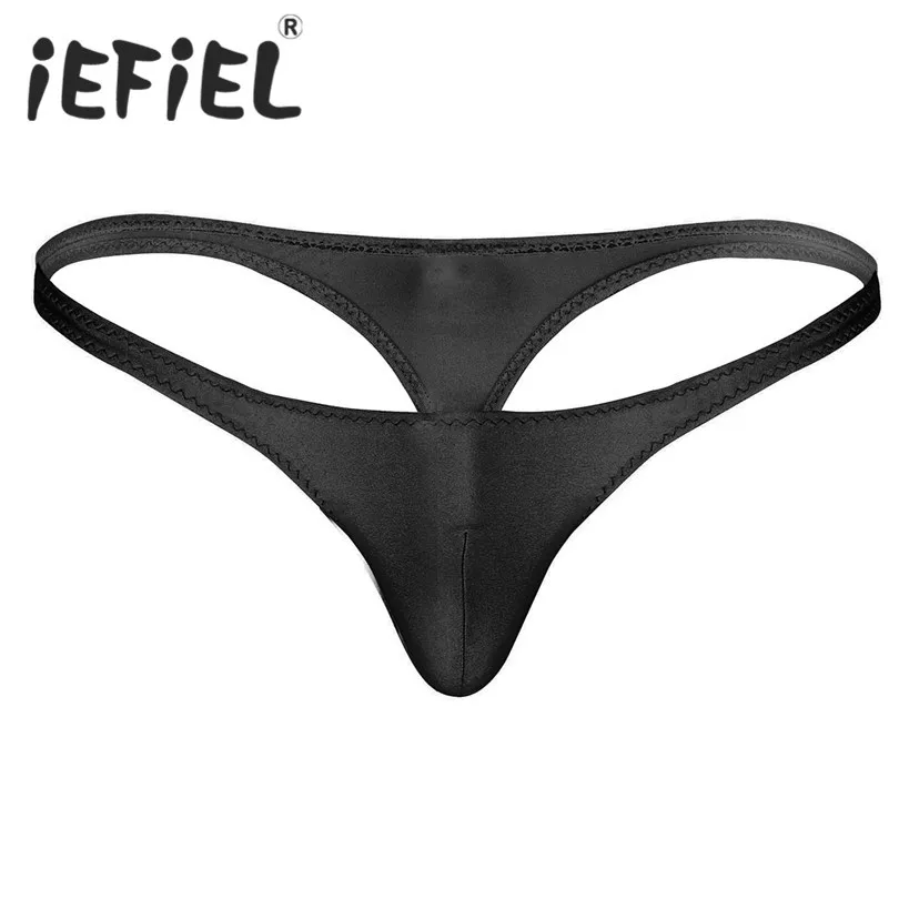 IEFiEL хороший эластичный сексуальный Мужское нижнее белье низкой талией выпуклость мешок бикини из спандекса трусы стринги Нижнее белье с бандажом бикини трусы