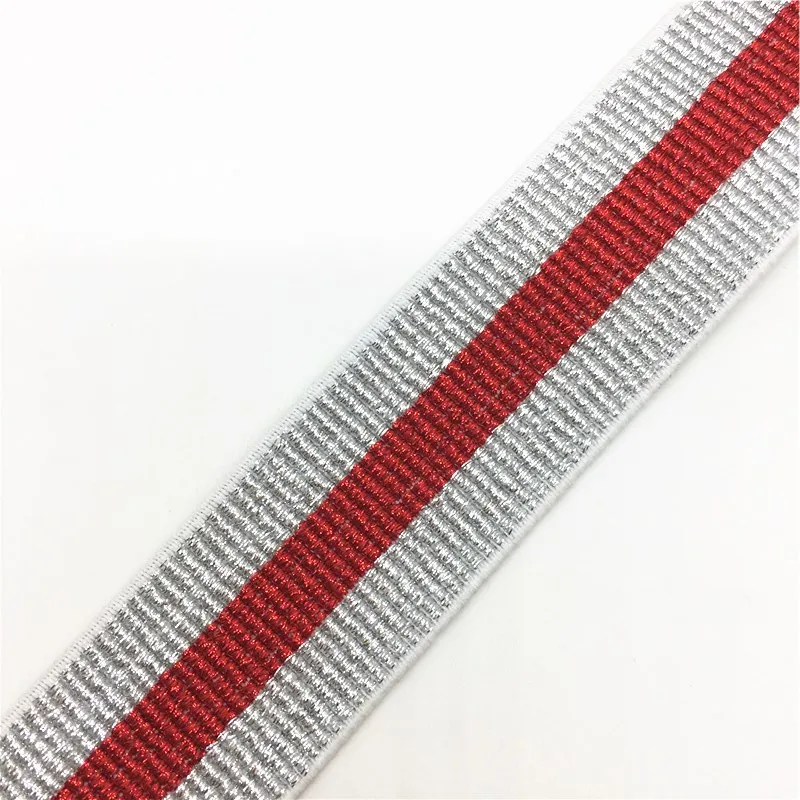 Striped 5 40 мм нейлоновая красочная резиновая резинка полосатые плечевые нижние ремни для тесьма для одежды Швейные DIY аксессуары для одежды 1 метр - Цвет: Striped 5