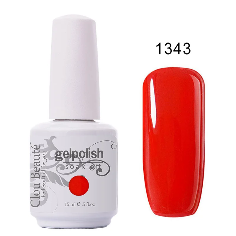 1343 Clou Beaute 15 мл замачиваемый УФ светодиодный Гель-лак для ногтей Базовое покрытие без протирания гель для ногтей золотой блеск телесного цвета лак 244 цветов - Цвет: 1343