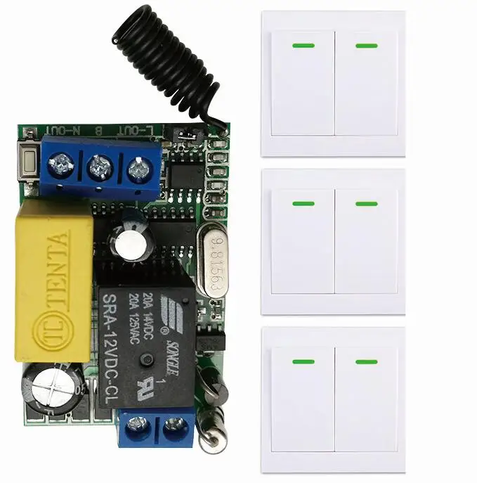 

Mini Size AC220V 1CH digital Remote Control Switch Receiver Wall Transmitter Wireless Power Switch Radio Controlled Switch Relay
