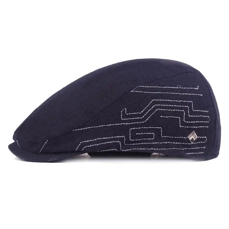Kagenmo Unisex Visor Short Brim Thin Cotton Adjustable 56-58cm Leisure Wash Cotton Beret Outdoor Breathable