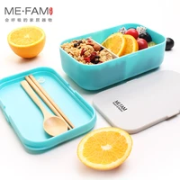 me fam hot new leakproof microwave student office worker lunch box with chopsticks spoon optional cloth bag kids adults bento