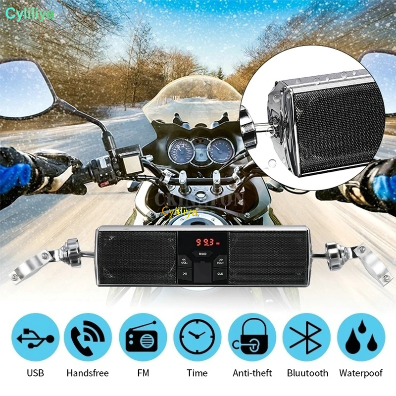 DHL 20 шт. Bluetooth мотоцикл MP3 Музыка LED плеер колонки стерео динамик FM радио