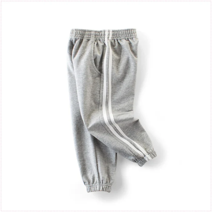 grey Sifafos/детские штаны повседневные хлопковые спортивные тонкие брюки для маленьких мальчиков, Длинные однотонные штаны, детская одежда - Цвет: grey