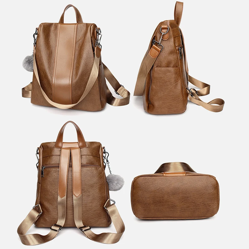 Женский рюкзак mochila feminina винтажный многофункциональный женский кожаный женская