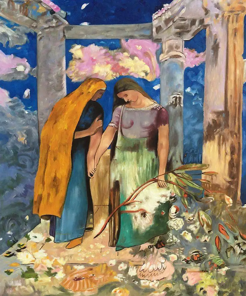 Знаменитая фигурная картина на стену мистический разговор 1896 от Odilon Redon домашний