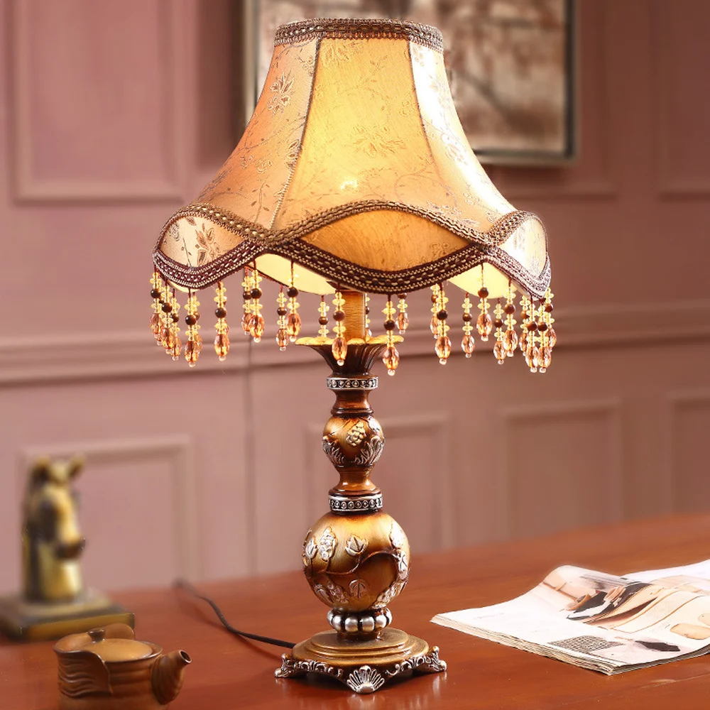 Ретро Европейская и американская лампа для спальни прикроватная гостиничной