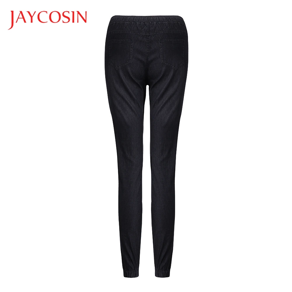 Женские эластичные джинсы JAYCOSIN Свободные повседневные укороченные со шнурком