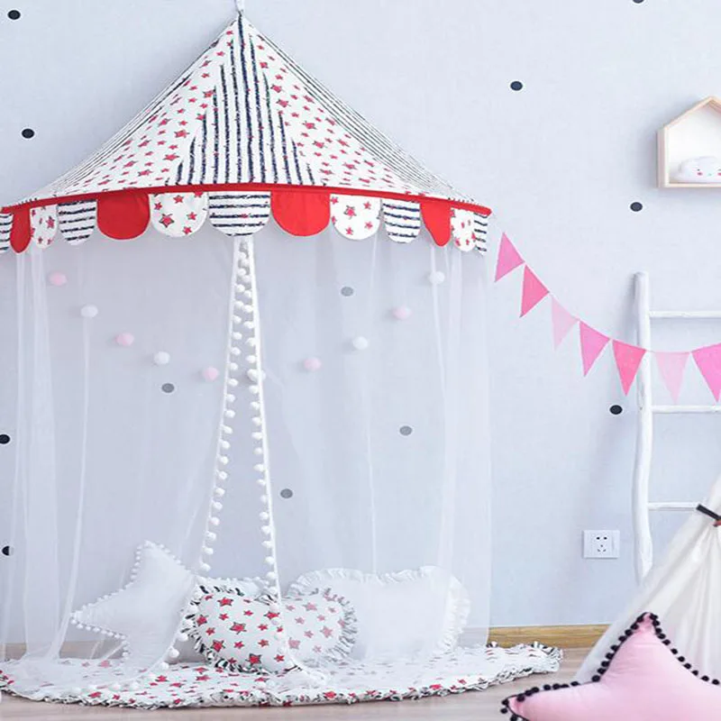 star bedstead Детские палатки для детей игровой домик складной принцесса вигвам Детские балдахин кровати с сеткой детский диван чтение декор для угла - Цвет: star bedstead