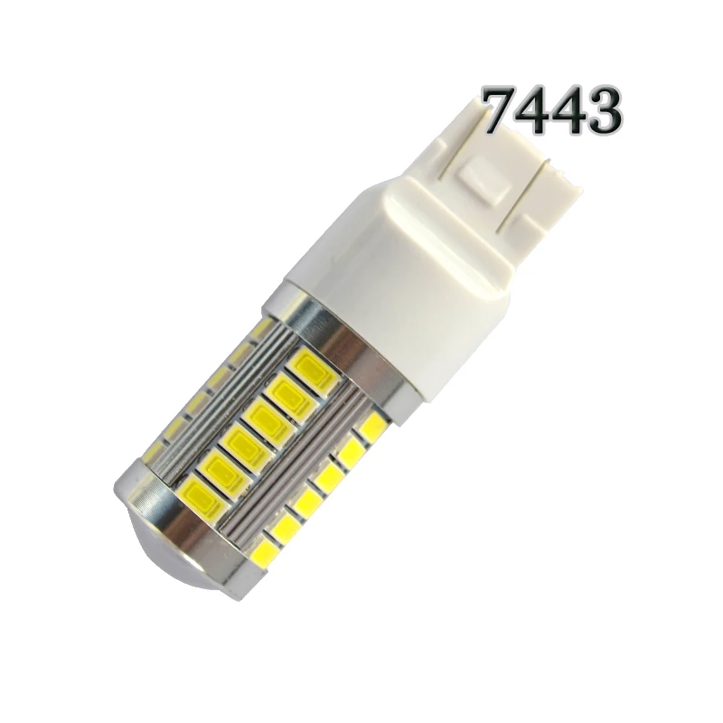 10 шт. Автомобильные светодиодные лампы W21W T20 7440 33smd 7443 для указателей