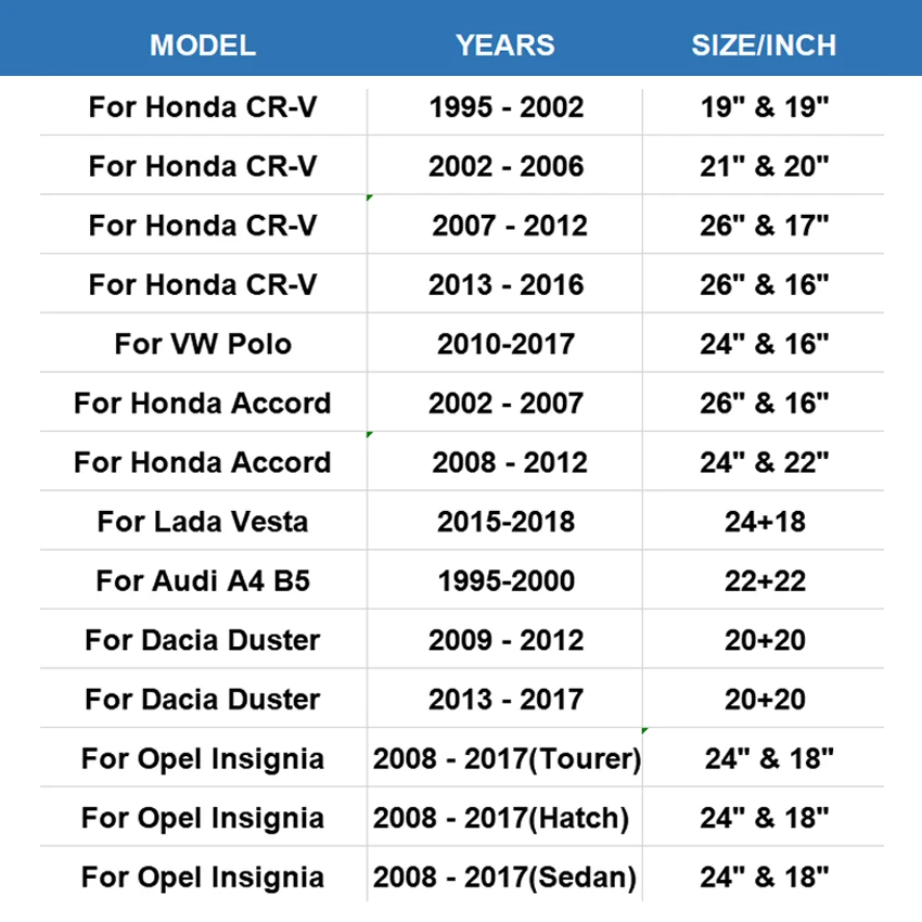 Гибридная щетка стеклоочистителя для Toyota Rav4 Honda CRV Toyota Corolla Camry hyundai Solaris U Крюк ветрового стекла резиновые стеклоочистители