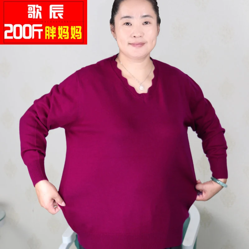 Plus Size Women Clothing 5XL 6XL7XL 8XL 9XL Large Middle Aged Clothes Mother Cashmere Sweater Knitted Shirt Long Sleeve |