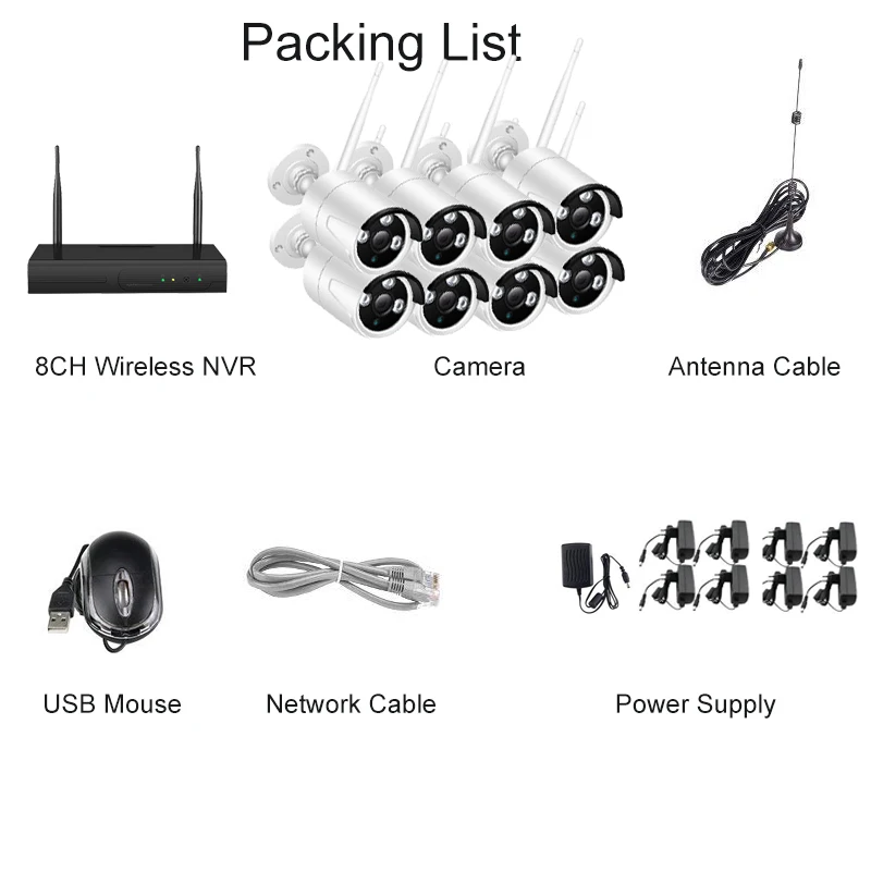 Intenergical CCTV камера системы Wifi 720 P/1080 P NVR комплект 8CH IP Аудио запись наружного ночного
