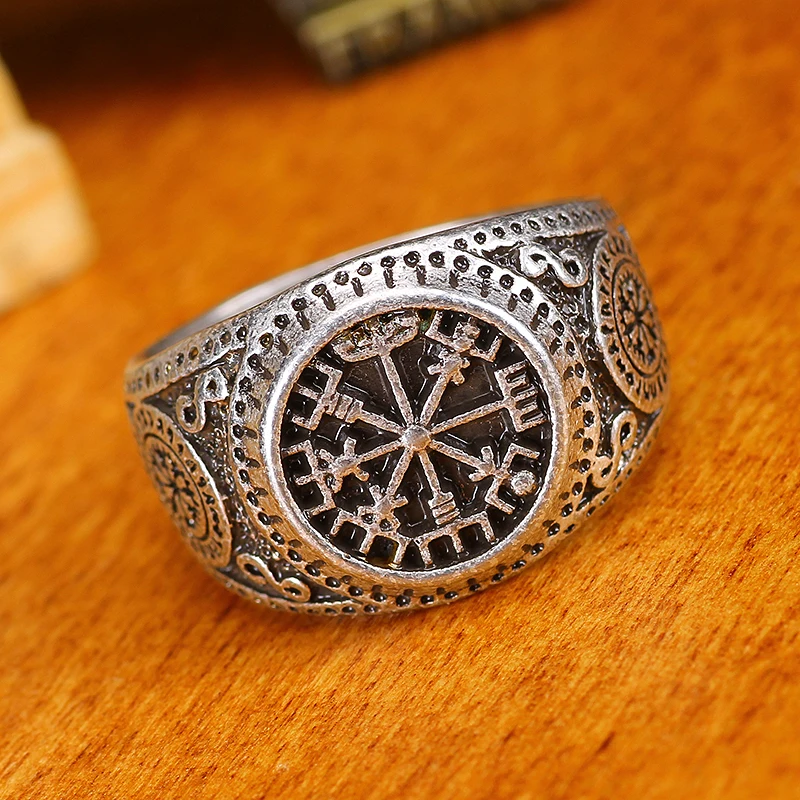 1 шт. винтажное Vegvisir кольцо с компасом для мужчин и женщин этническое Прямая