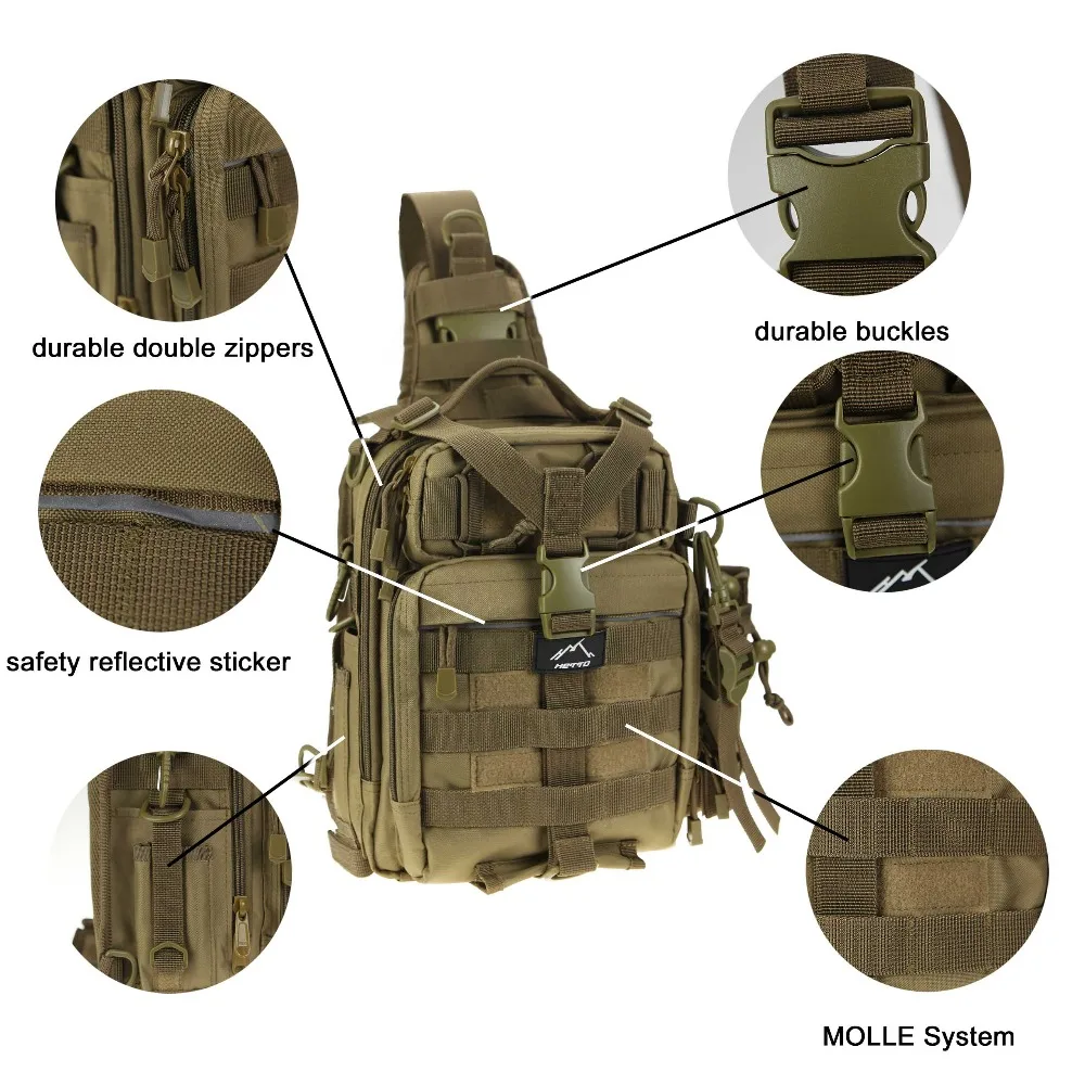 HETTO 1000D нейлон Кроссбоди Грудь сумка Открытый водонепроницаемый MOLLE военный рюкзак тактический слинг сумка на плечо