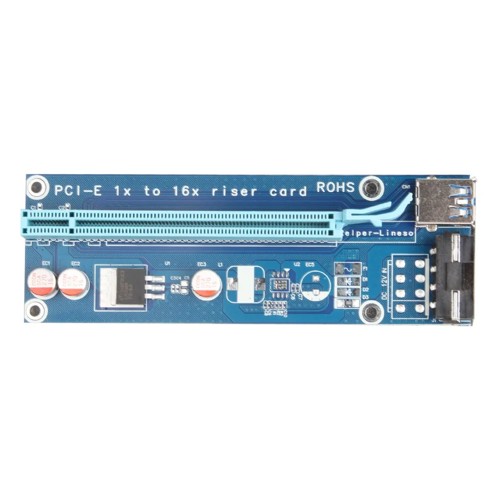 Адаптер PCIe VER 006 PCI E 1X к 16X Power ed карта адаптера с 60 см USB 3 0 Удлинительный кабель и