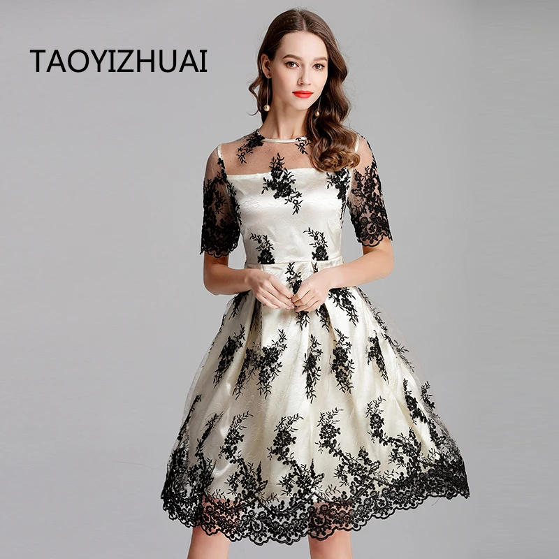 Женское Платье До Колена TAOYIZHUAI свободное платье абрикосового цвета с вырезом