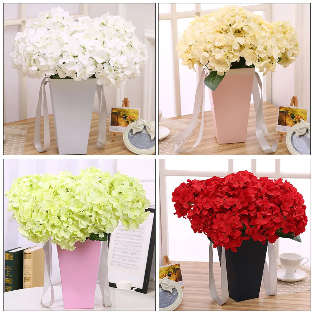 Искусственные цветы шелковая Гортензия ручной работы 6 головок свадебные