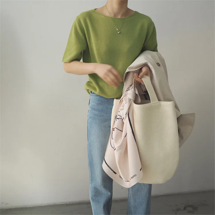 Женская большая Холщовая Сумка для шоппинга многоразовая вместительная