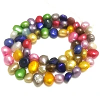 16 inches 6 7mm multicolor natural barqoue nugget pearl loose strand
