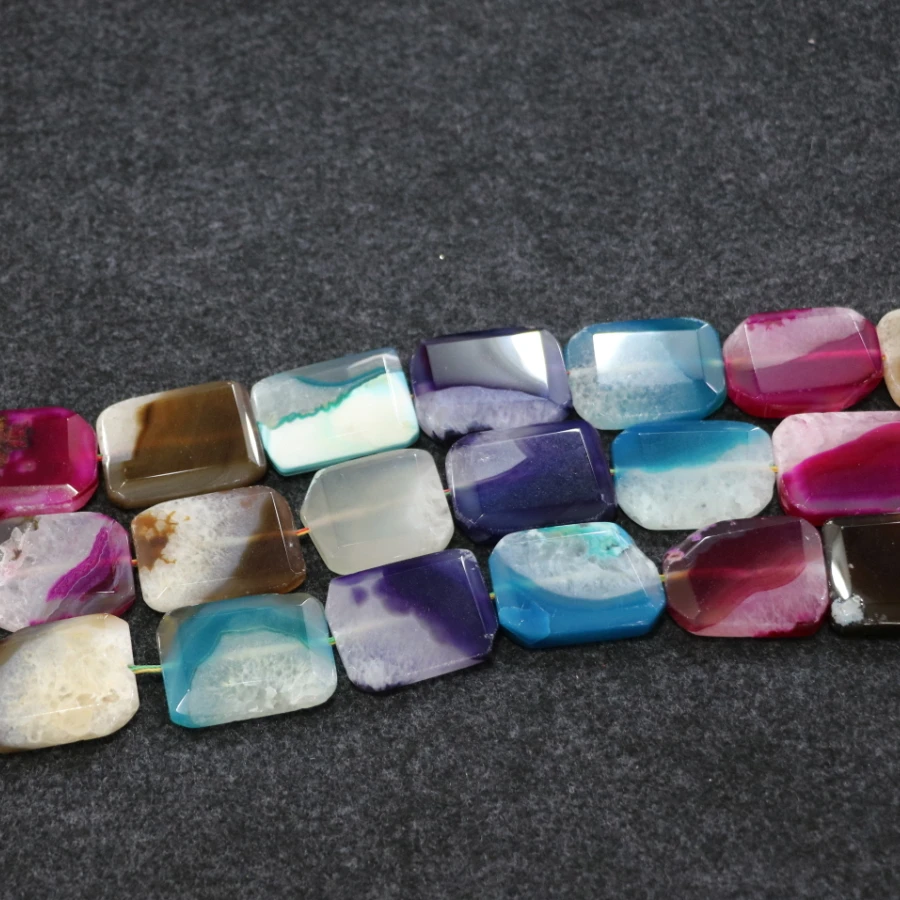 Ожерелье из крупного камня с гранями 1 нить Радужный соединитель для бусин плиты