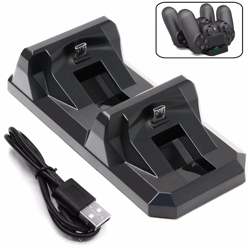 

For PS4 Gamepad USB Port Dual Charging Dock Station Stand Holder Support Charger For Sony PS4/PlayStation 4 Slim Game Controller
