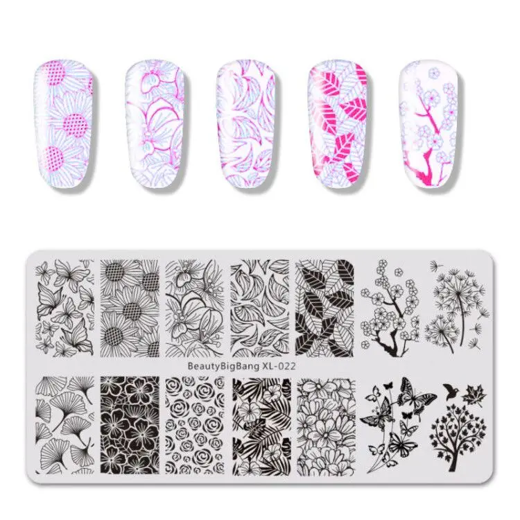 

Nail Stamping Plates Flower Bird Geometry Spring Series Designs Nail Template Stamp Image Manicure Stamp Plate DIY Nail Tool
