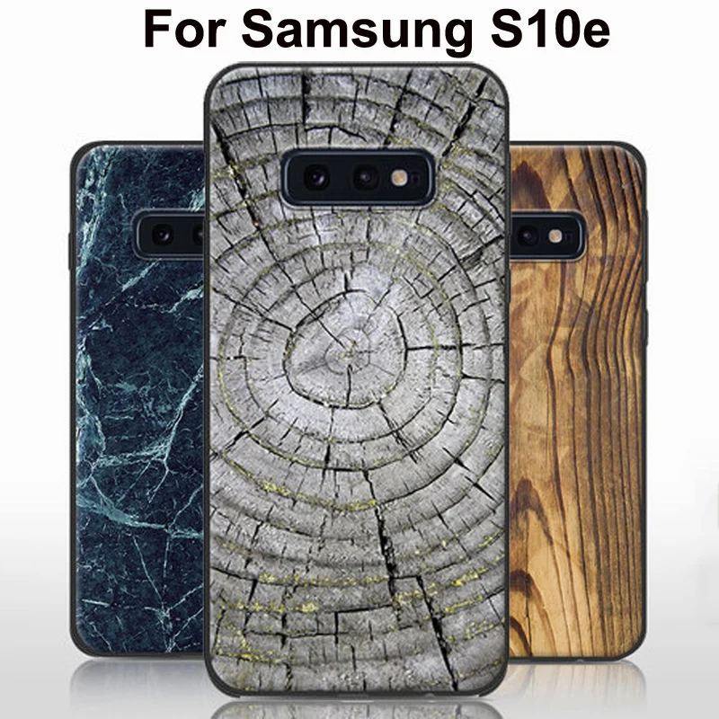 

5.8" For Samsung galaxy S10e Case wood stone style soft silicone TPU phone Case For Samsung S10 e S 10 e cover Protective coque