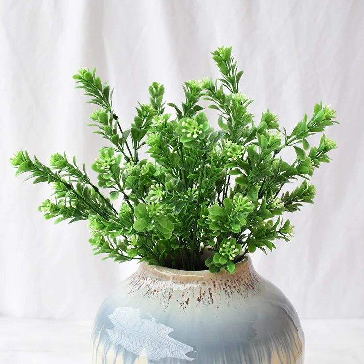 35cm artificial greenery plants 7 forks Milan grass wall Plant for home wedding decoration | Дом и сад
