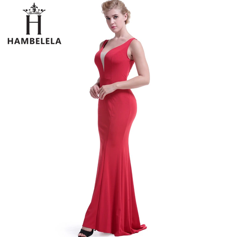 HAMBELELA сексуальное платье с глубоким v образным вырезом облегающее Макси на